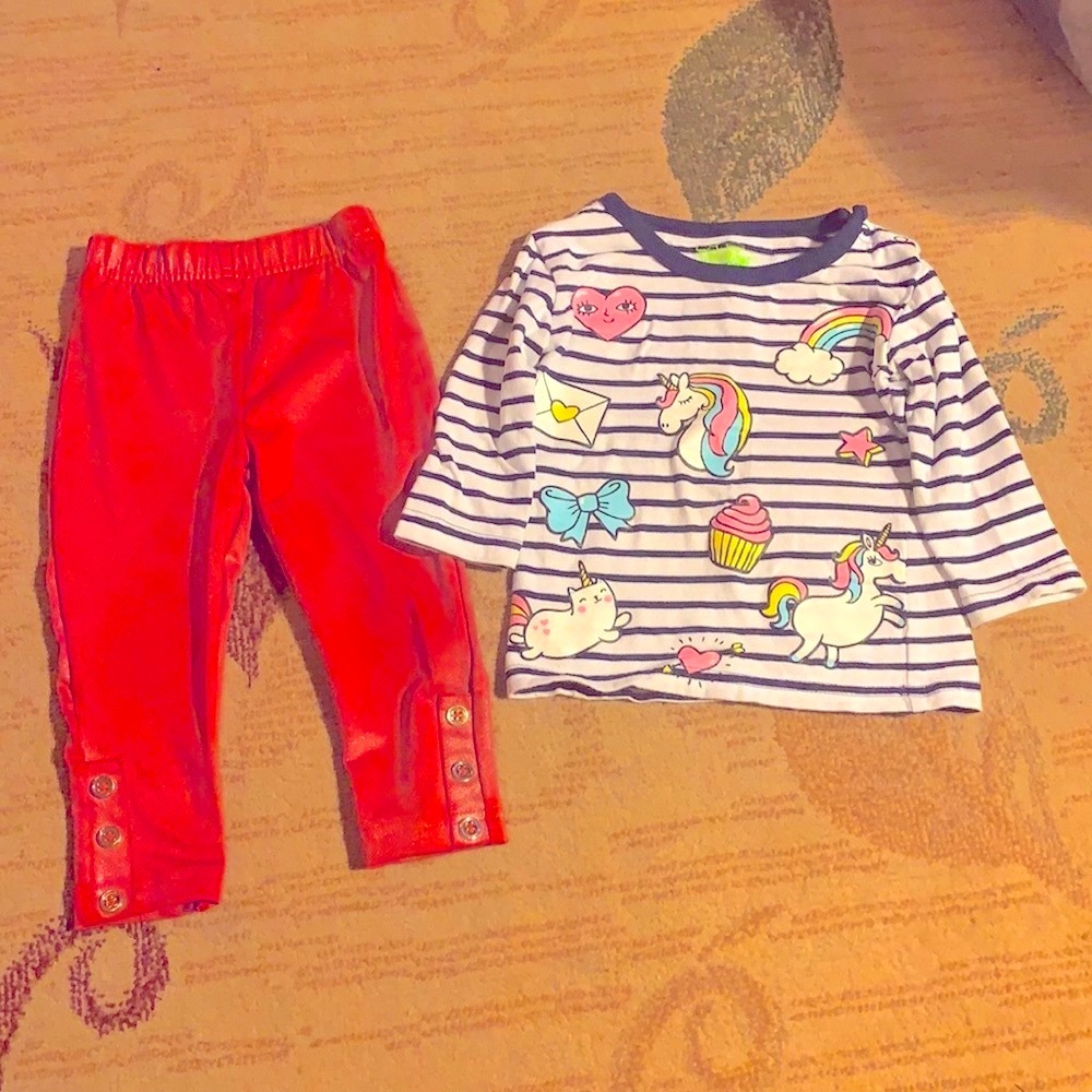 Lot of Kapital K shine legging and stripe shirt